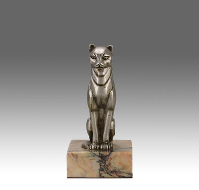 Georges Rigot Cat - Art Deco Bronze - Hickmet Fine Arts