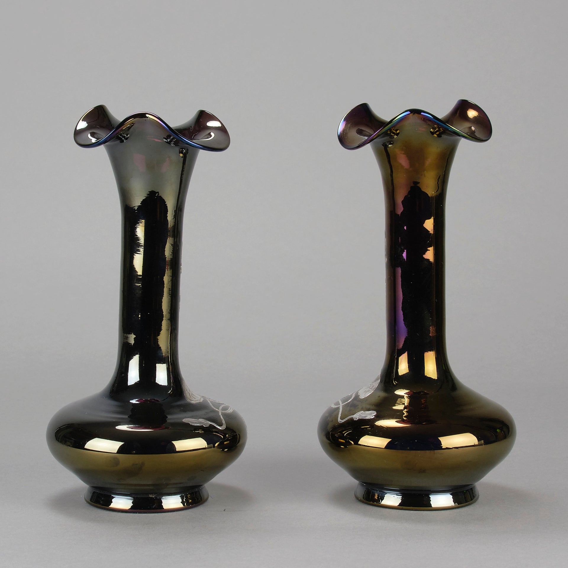 Rindskopf Vases - Art Nouveau Silvered Vases - Hickmet Fine Arts 