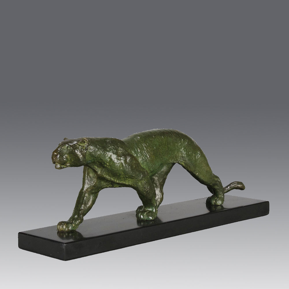 Rochard Bronze Panther - Animalier Antique Bronze - Hickmet Fine Arts 