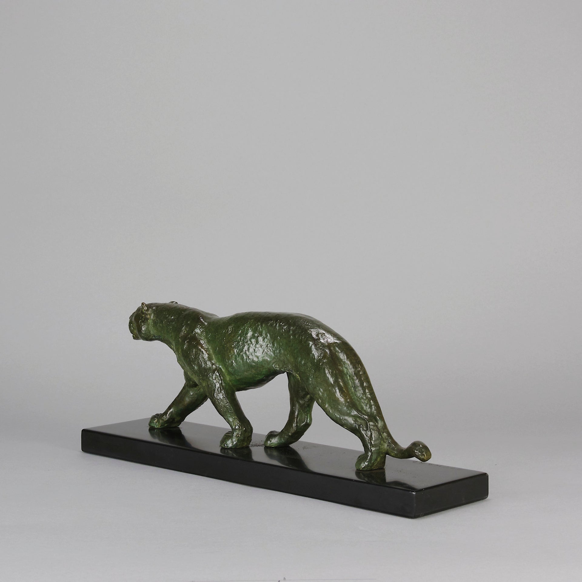 Rochard Bronze Panther - Animalier Antique Bronze - Hickmet Fine Arts 