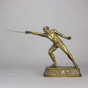 Rudolf Kuchler Bronze Fencer - Art Nouveau - Hickmet Fine Arts 