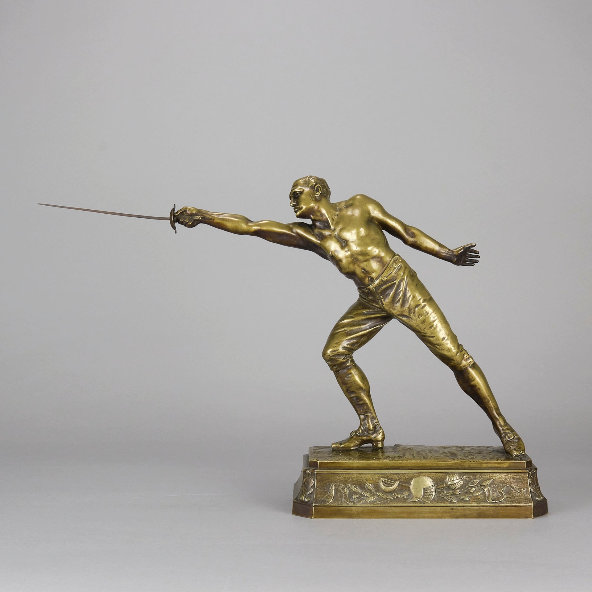 Rudolf Kuchler Bronze Fencer - Art Nouveau - Hickmet Fine Arts 