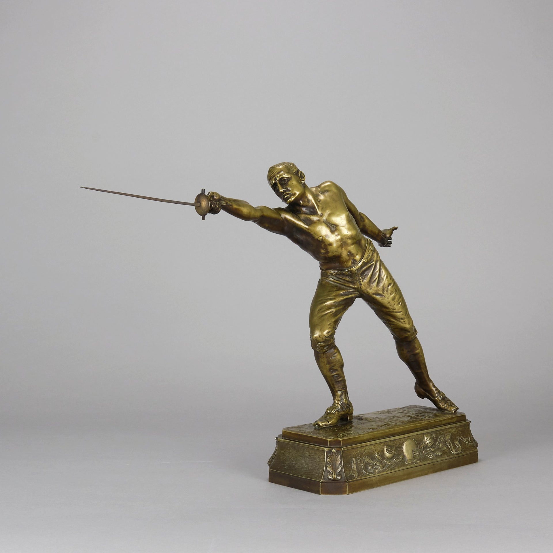 Rudolf Kuchler Bronze Fencer - Art Nouveau - Hickmet Fine Arts 