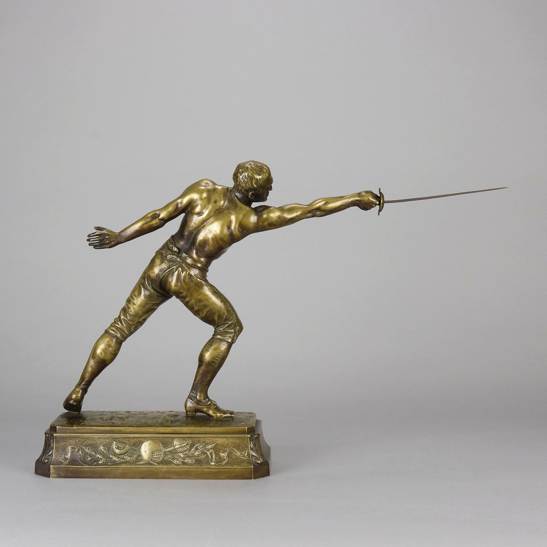 Rudolf Kuchler Bronze Fencer - Art Nouveau - Hickmet Fine Arts 