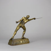 Rudolf Kuchler Bronze Fencer - Art Nouveau - Hickmet Fine Arts 