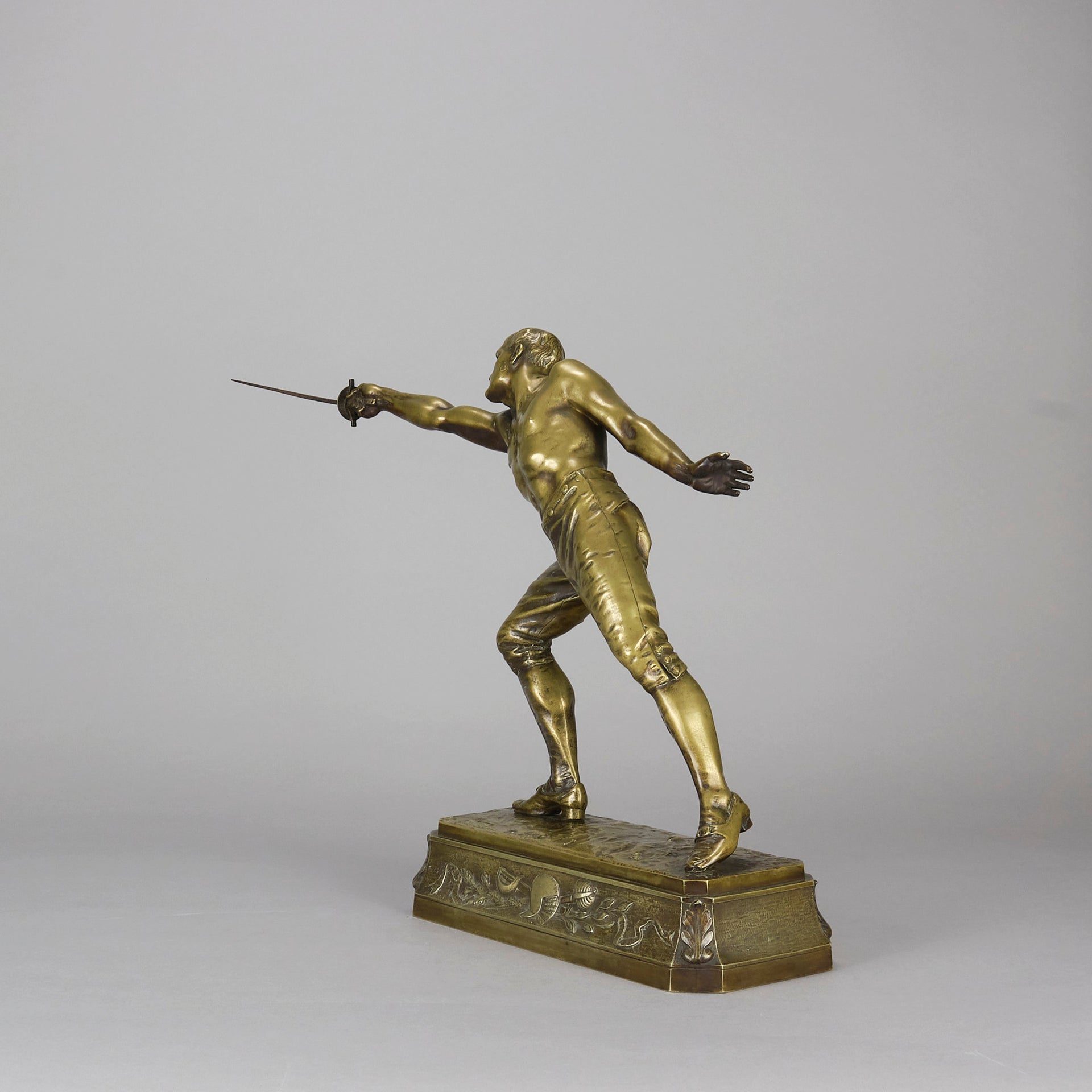 Rudolf Kuchler Bronze Fencer - Art Nouveau - Hickmet Fine Arts 