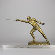 Rudolf Kuchler Bronze Fencer - Art Nouveau - Hickmet Fine Arts 