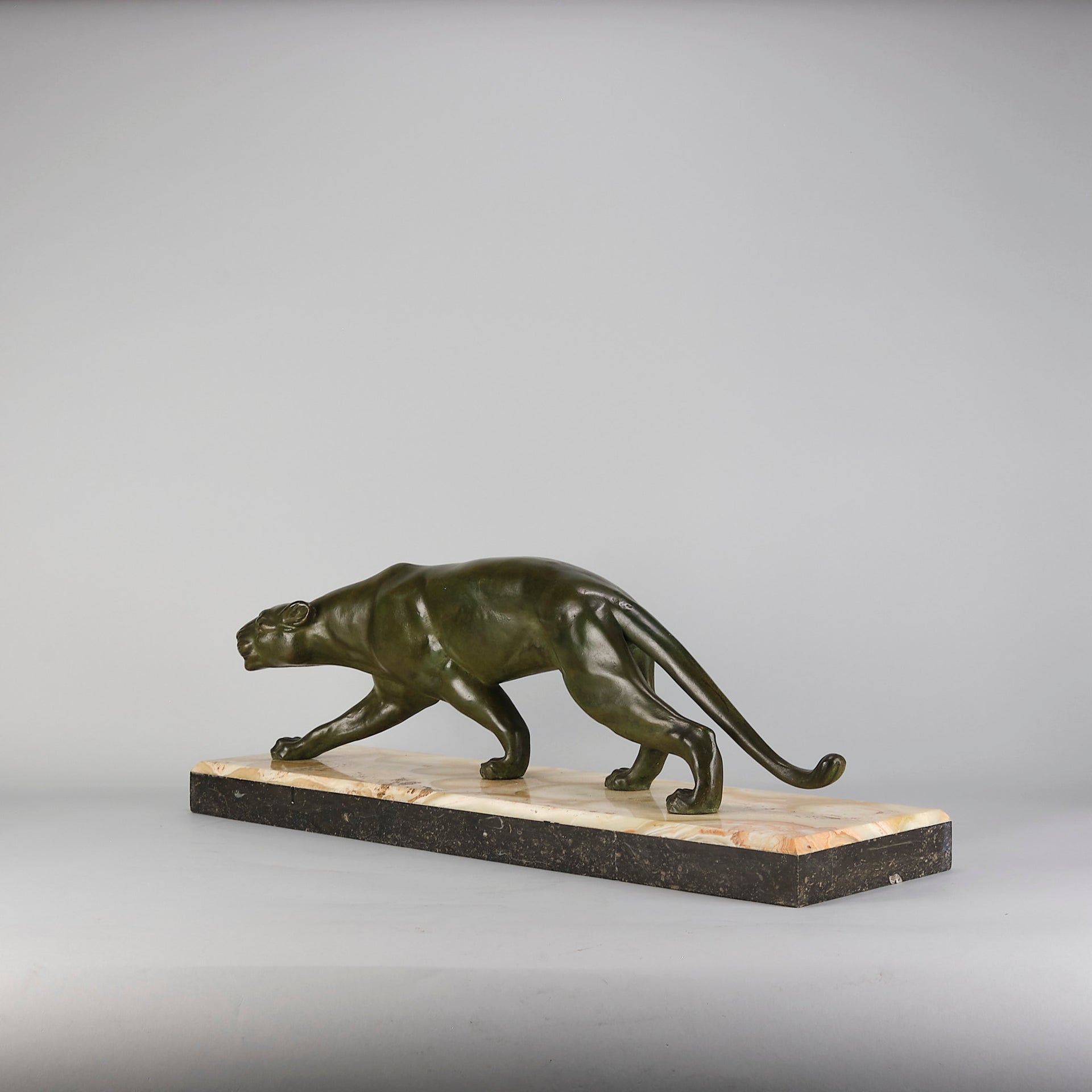 Art Deco Bronze Panther by Salvatore Melani - Hickmet Fine Arts