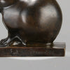 Seated Rabbit - Édouard M Sandoz Bronze - Hickmet Fine Arts