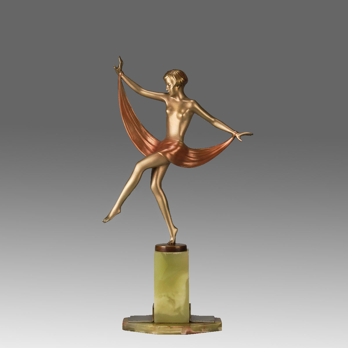 Josef Lorenzl Scarf Dancer - Art Deco Bronze - Hickmet Fine Arts