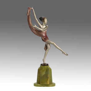 Josef Lorenzl Scarf Dancer - Art Deco Bronze - Hickmet Fine Arts