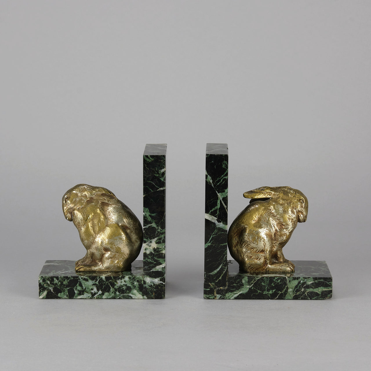 Antique Bronze Bookends - Animalier Bronze - Hickmet Fine Arts 