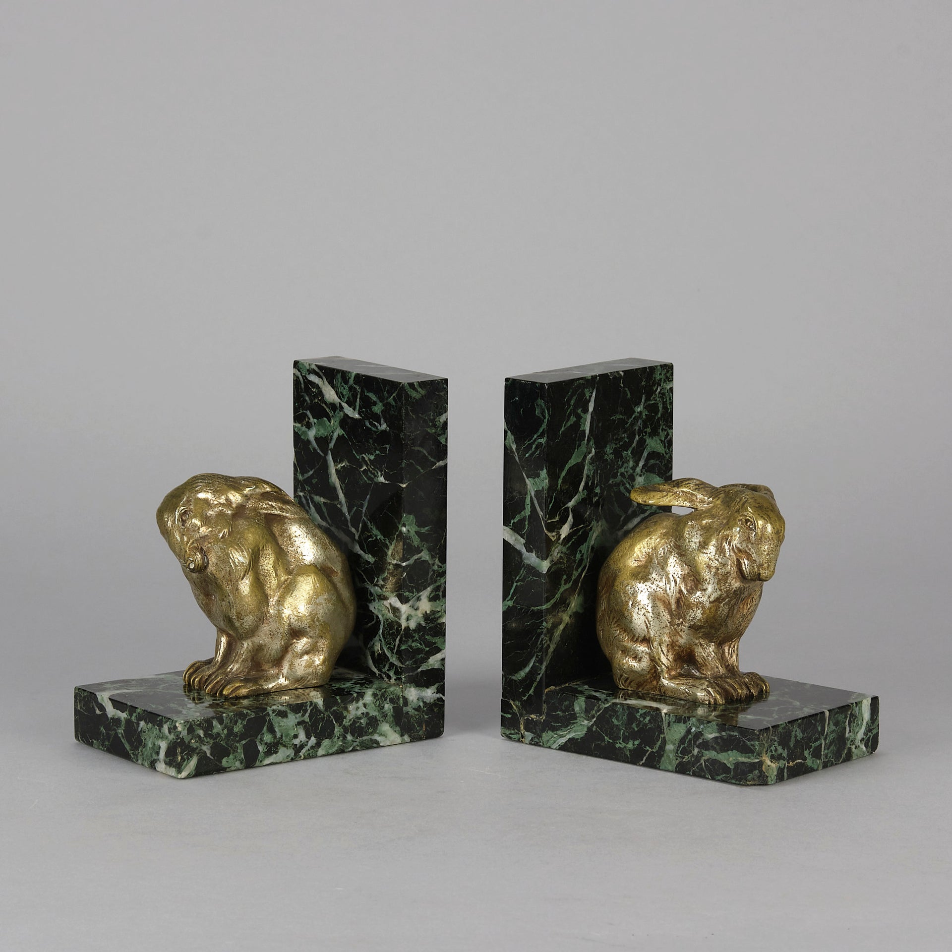 Antique Bronze Bookends - Animalier Bronze - Hickmet Fine Arts 
