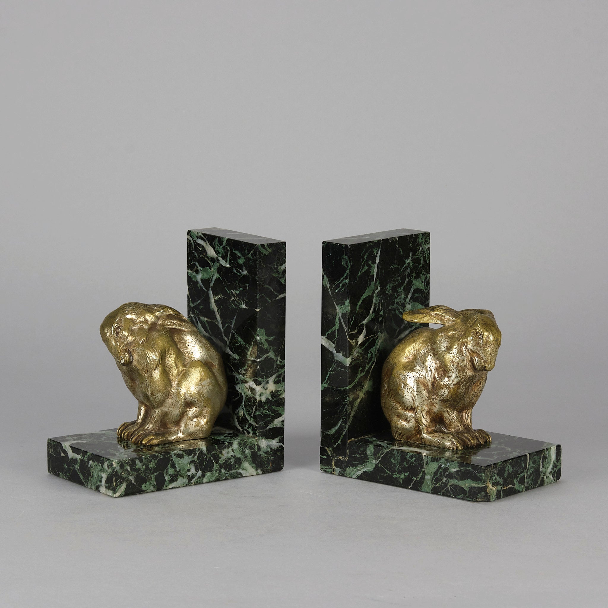 Antique Bronze Bookends - Animalier Bronze - Hickmet Fine Arts