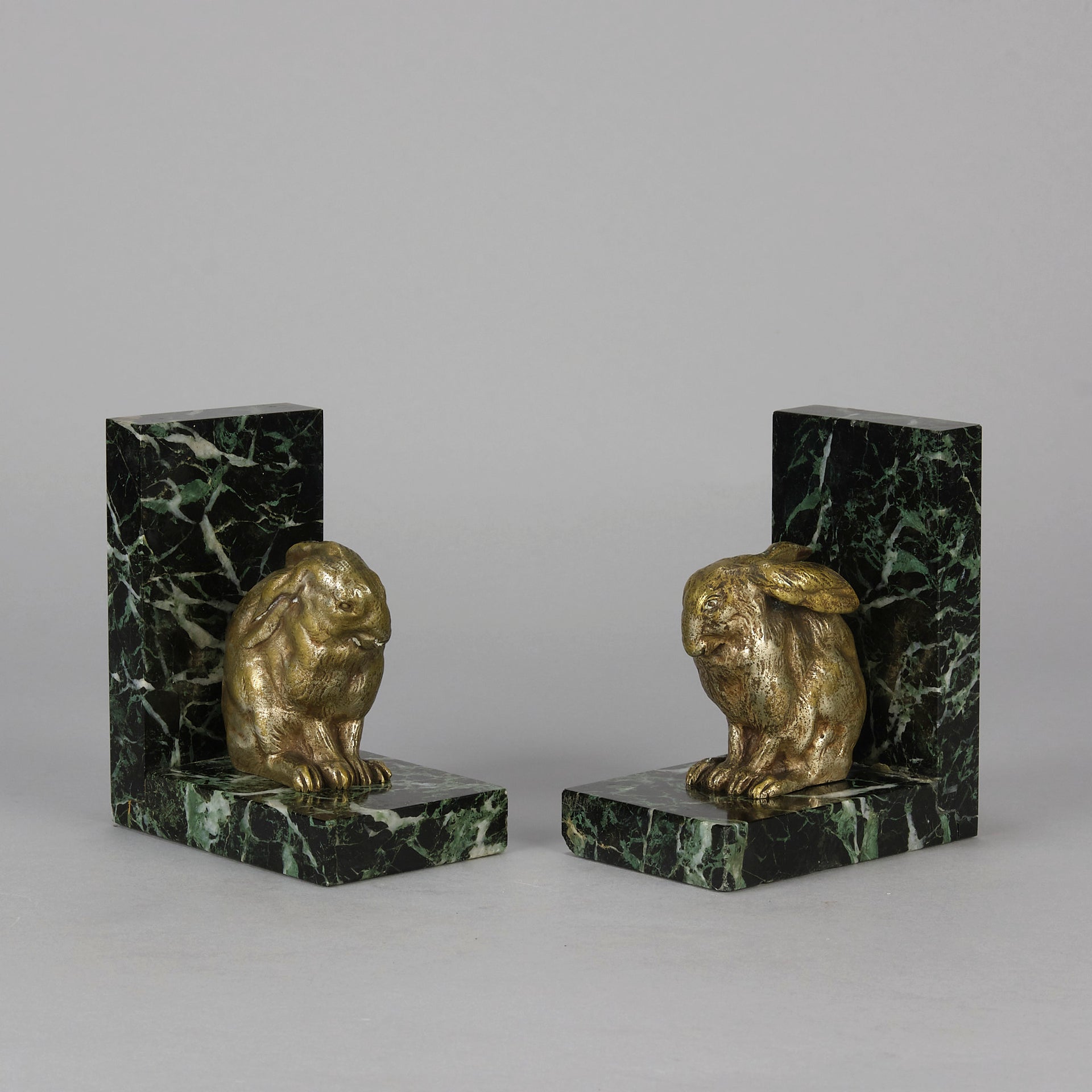 Antique Bronze Bookends - Animalier Bronze - Hickmet Fine Arts 