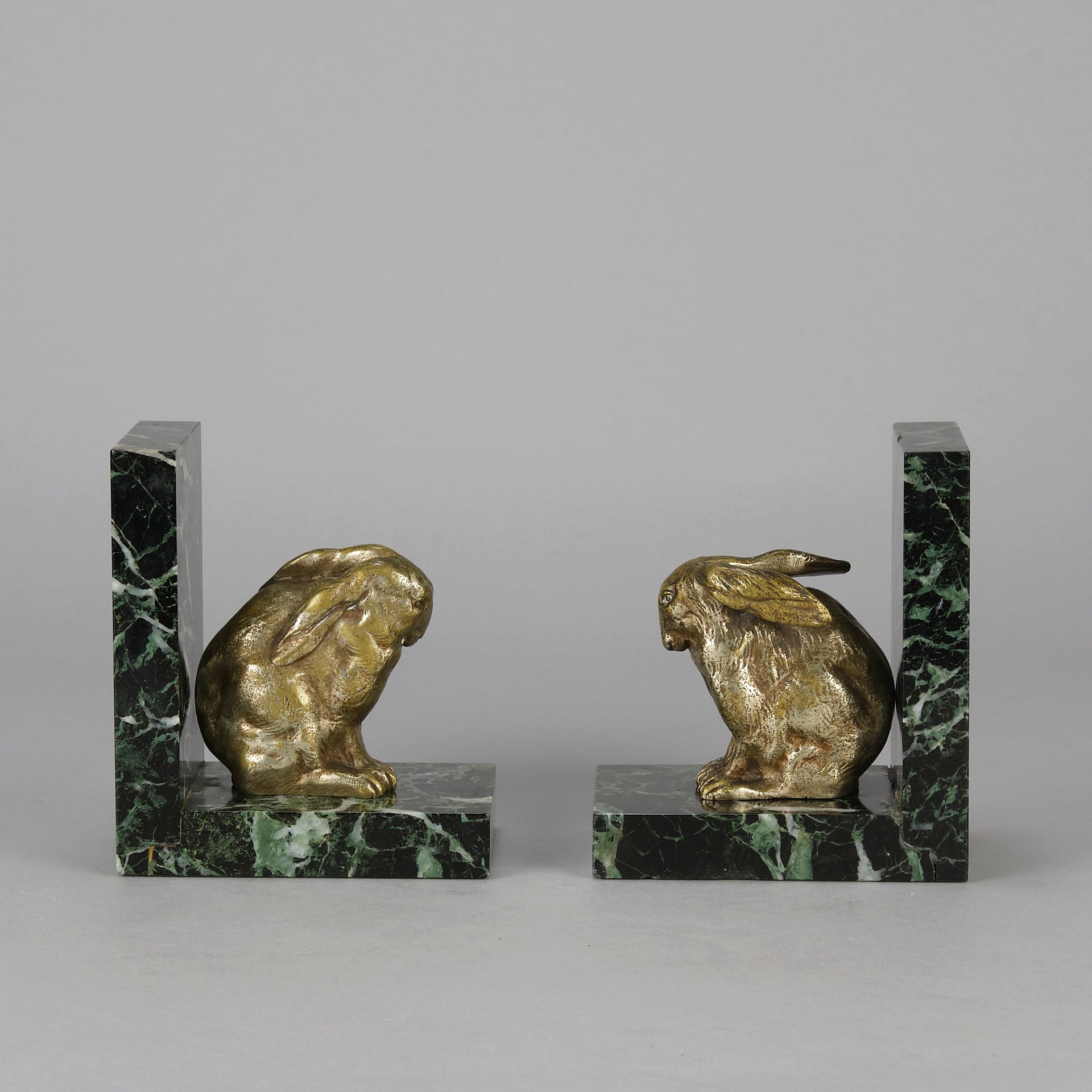 Antique Bronze Bookends - Animalier Bronze - Hickmet Fine Arts 