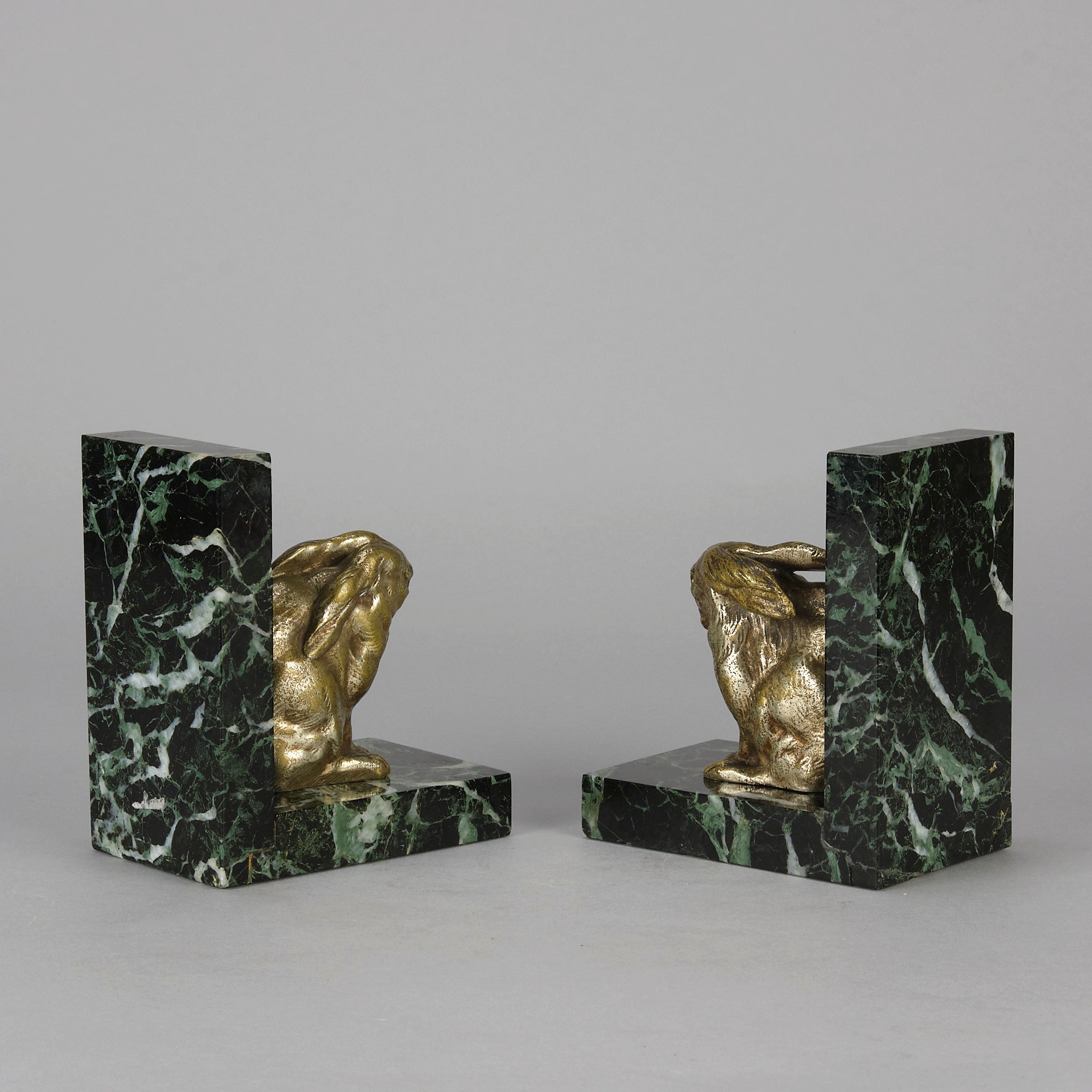 Antique Bronze Bookends - Animalier Bronze - Hickmet Fine Arts