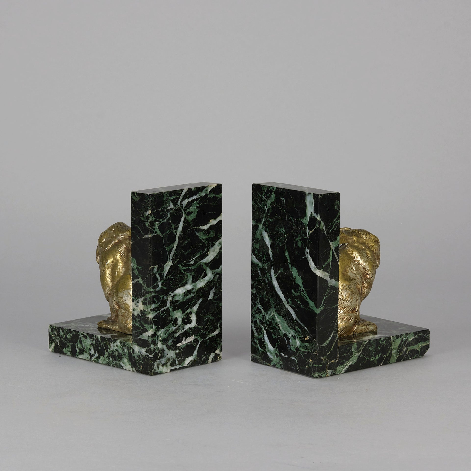 Antique Bronze Bookends - Animalier Bronze - Hickmet Fine Arts 