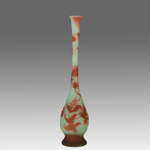 Emile Galle Slender Vase - Art Nouveau Glass - Hickmet Fine Arts