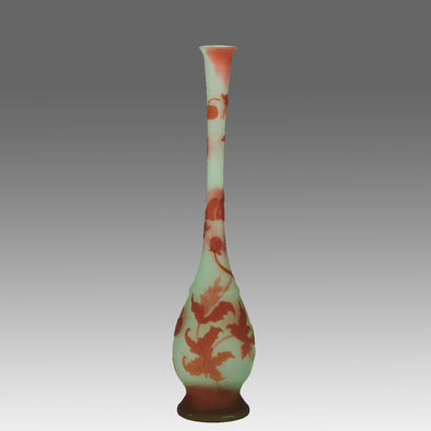Emile Galle Slender Vase - Art Nouveau Glass - Hickmet Fine Arts