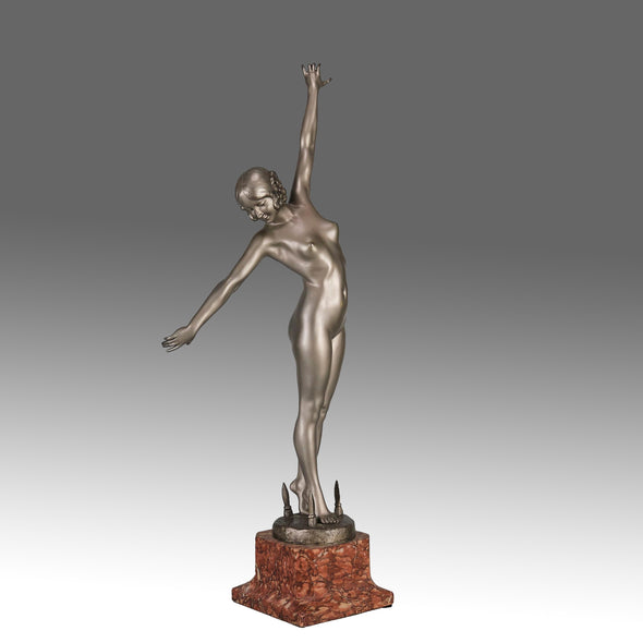 Ouillon-Carrere Spear Dancer - Art Deco Sculpture -Hickmet Fine Arts