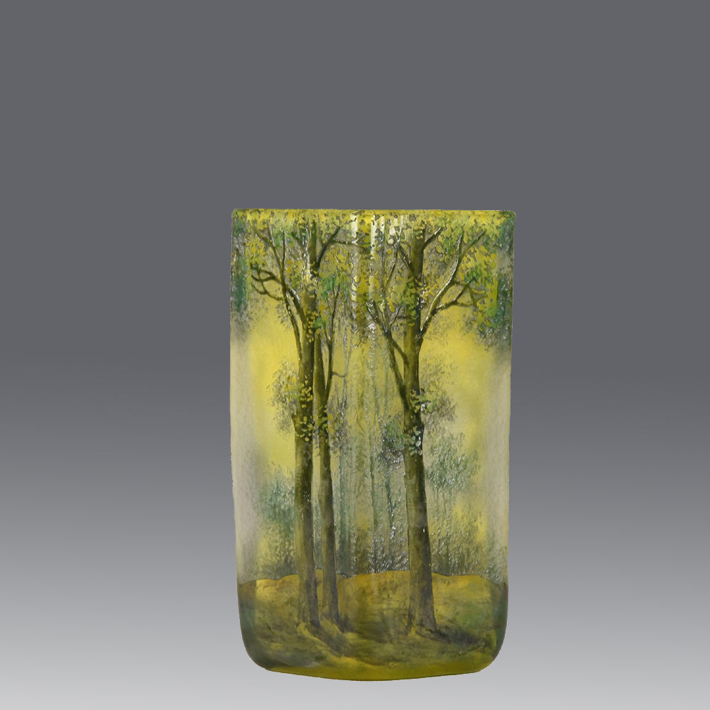 Daum Spring Vase - Paysage de Printemps Cameo Vase - Daum Freres glass - Art Nouveau Glass - Hickmet Fine Arts