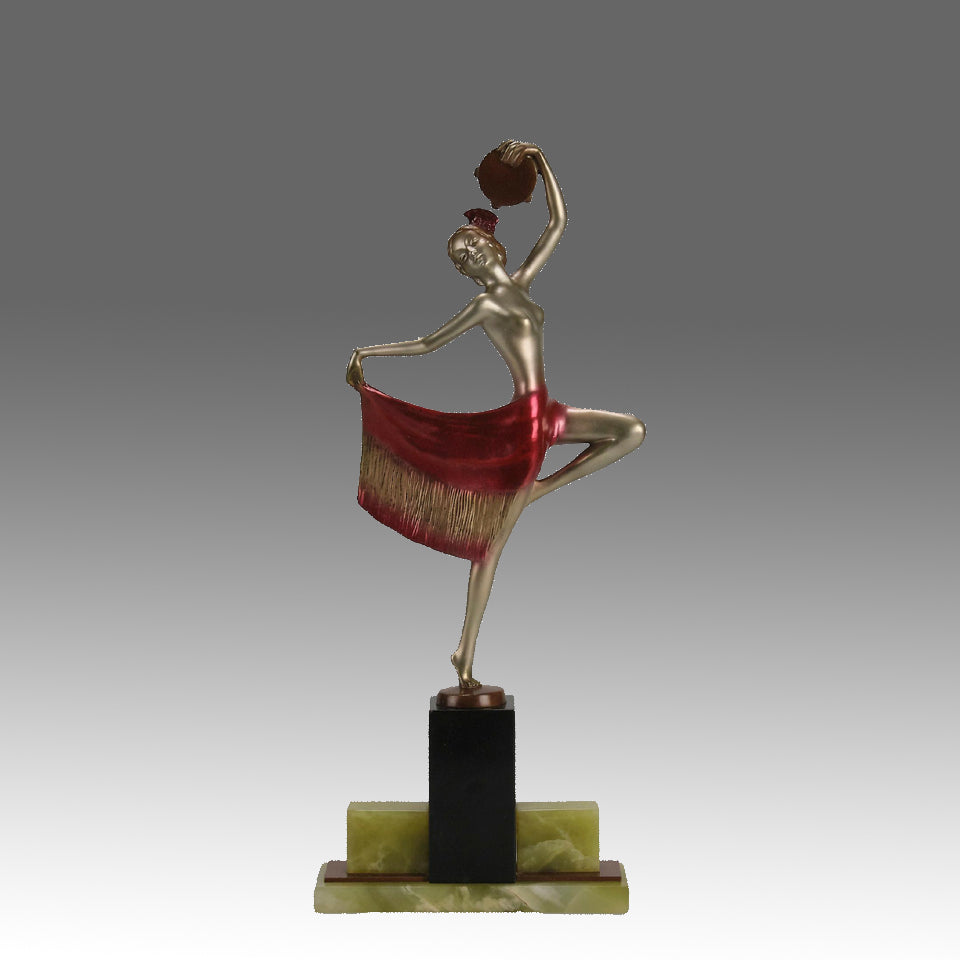 Josef Lorenzl Tambourine Dancer - Art Deco Bronze - Hickmet Fine Arts