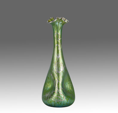 Trefoil Loetz Vase - Art Nouveau Glass - Hickmet Fine Arts 