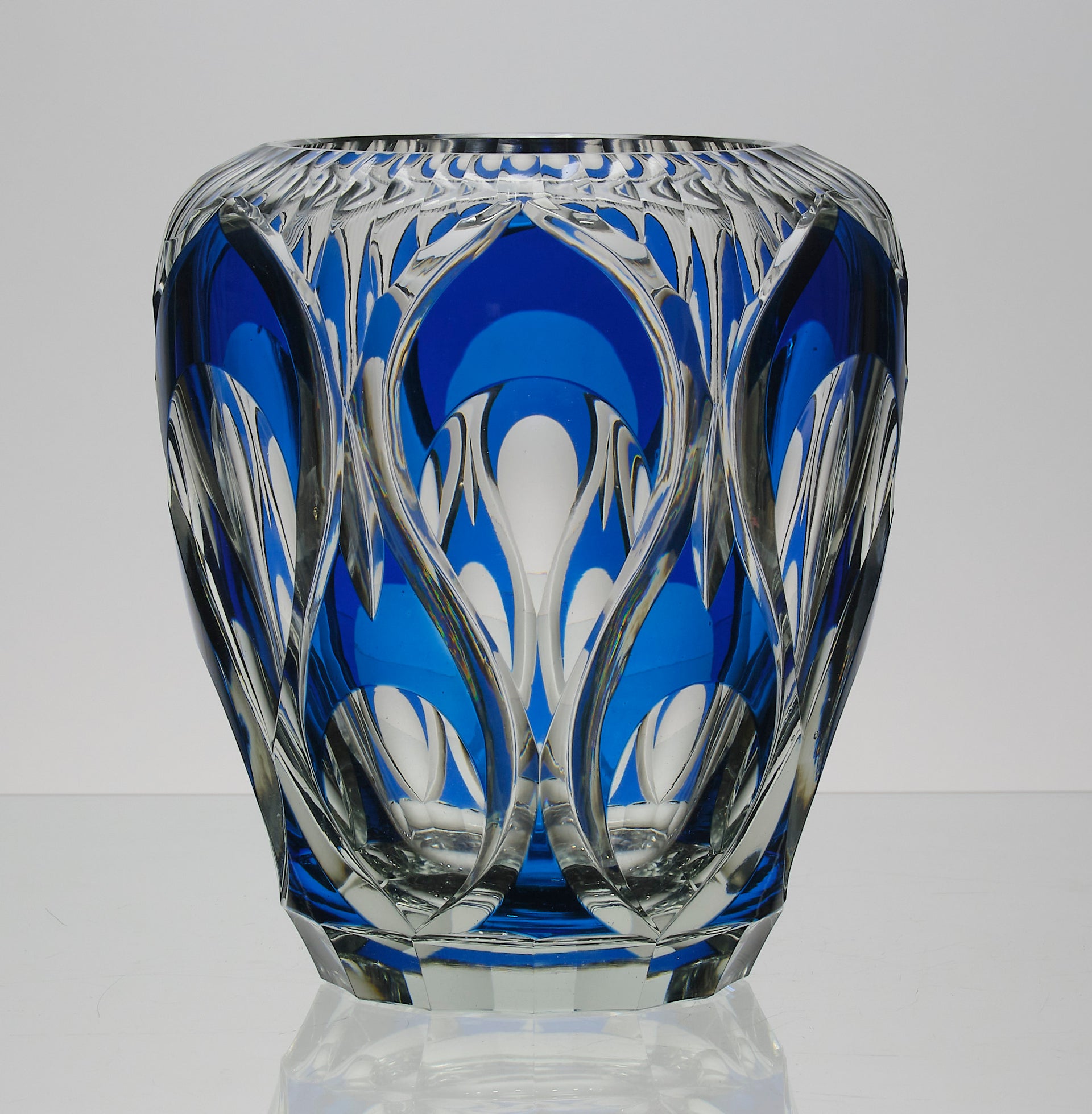 Val St Lambert - Art Deco Blue Vase - Hickmet Fine Arts