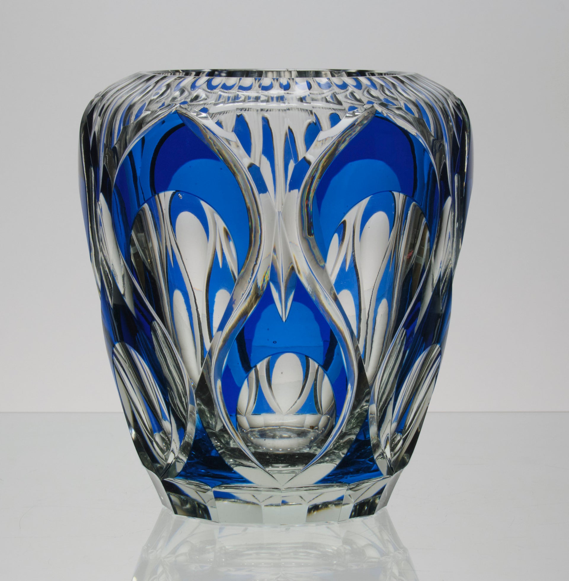 Val St Lambert - Art Deco Blue Vase - Hickmet Fine Arts