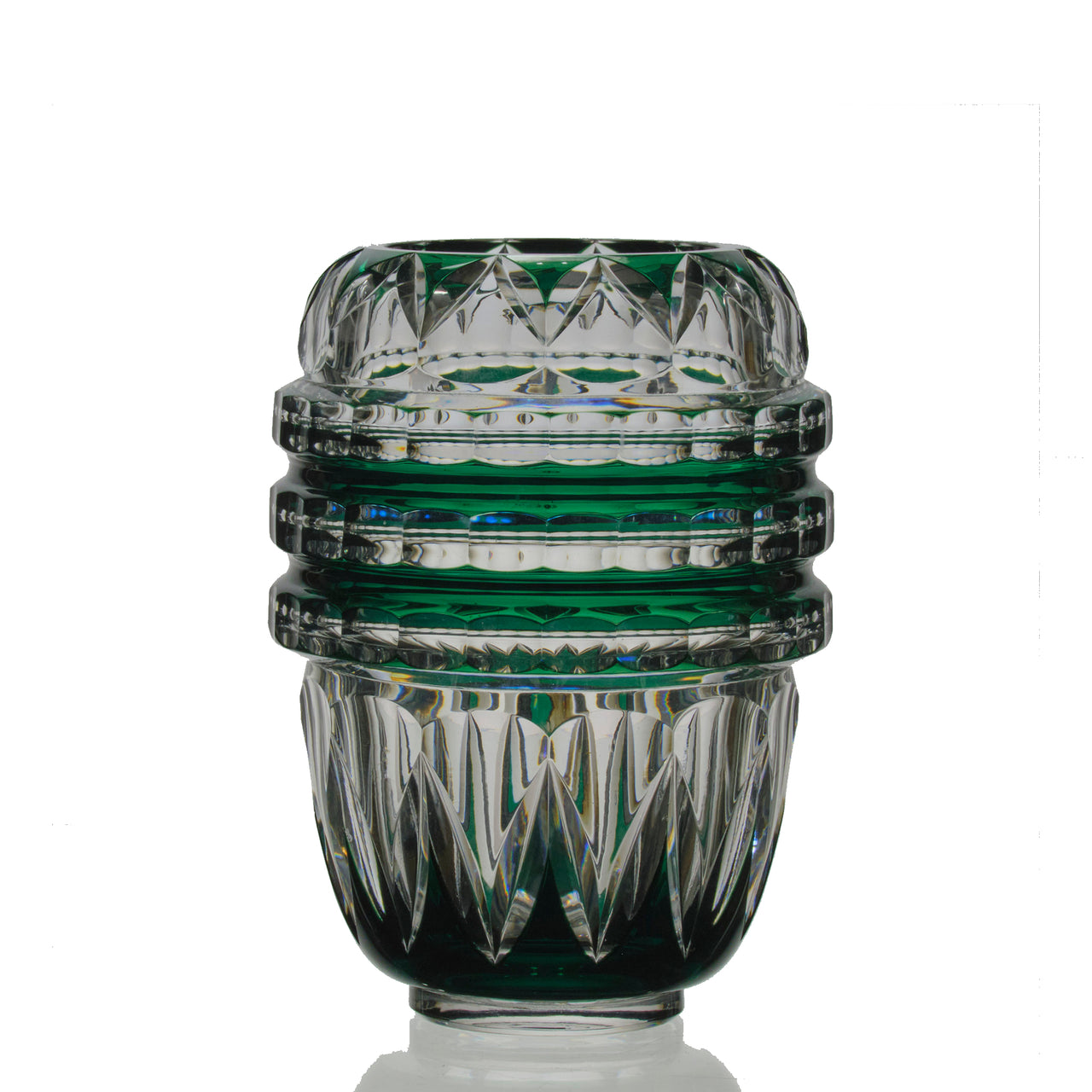 Val St Lambert - Art Deco Green Vase - Hickmet Fine Arts