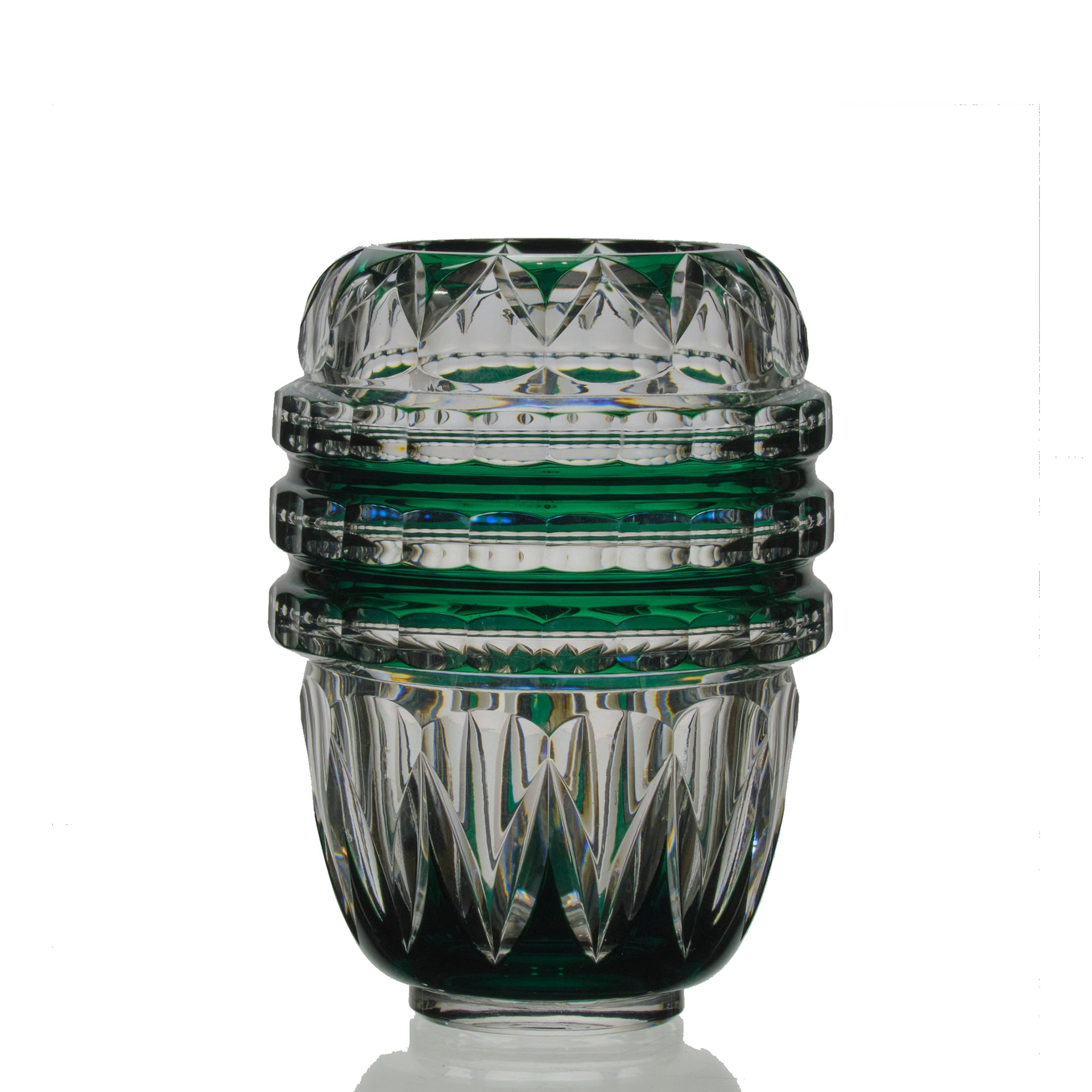 Val St Lambert - Art Deco Green Vase - Hickmet Fine Arts