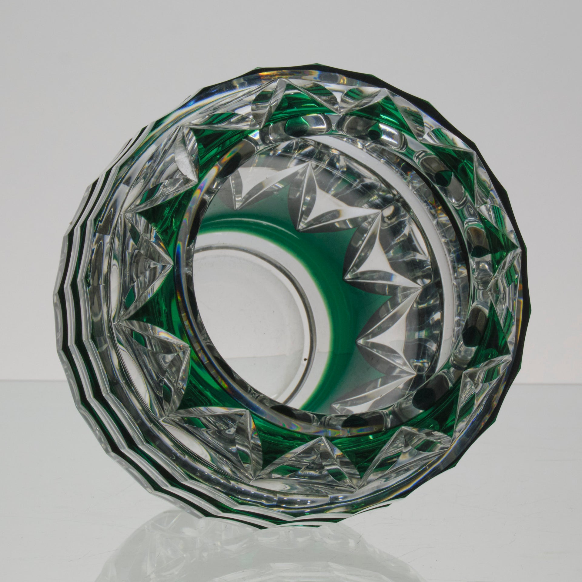 Val St Lambert - Art Deco Green Vase - Hickmet Fine Arts