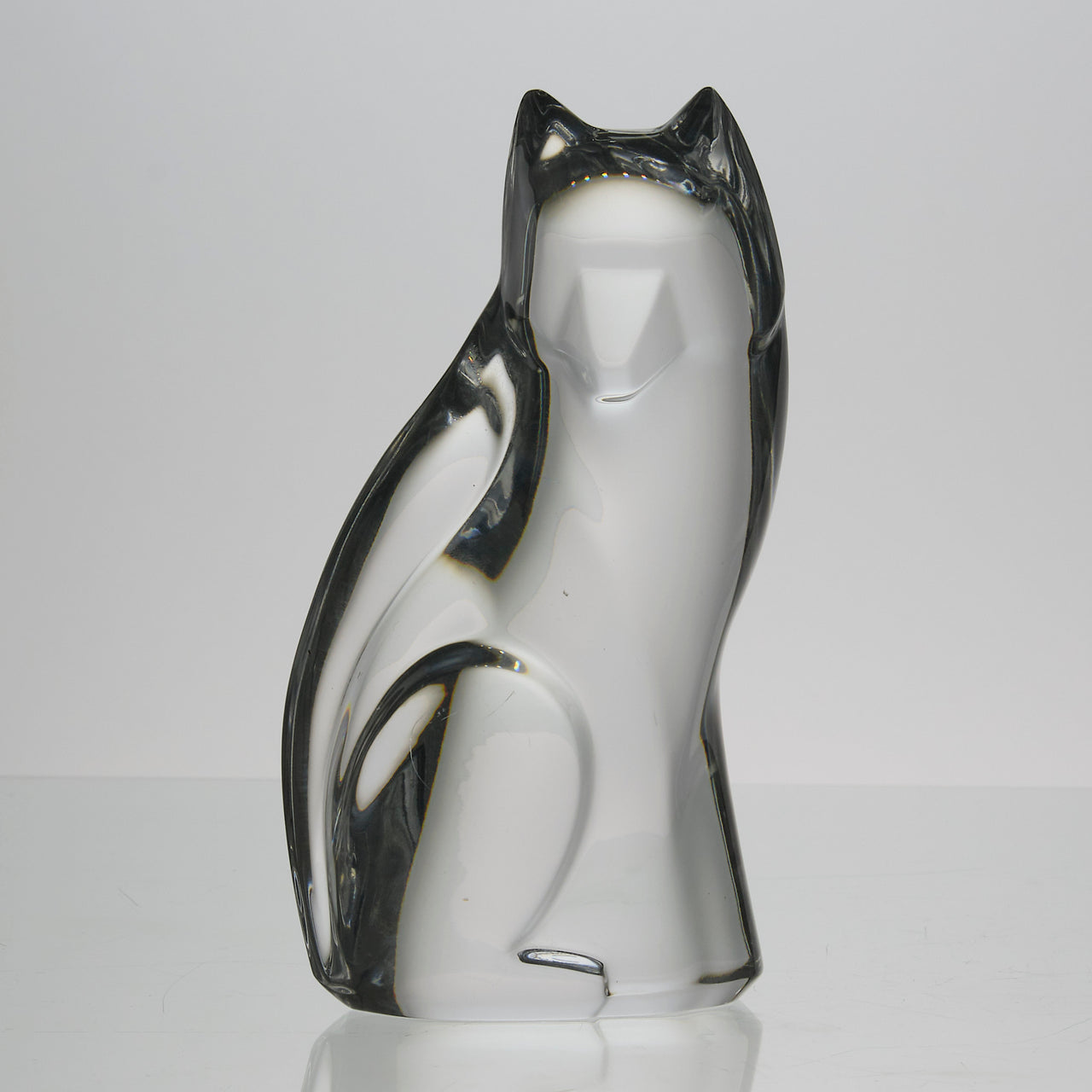 Val St Lambert - Art Deco Seated Cat - Hickmet Fine Arts