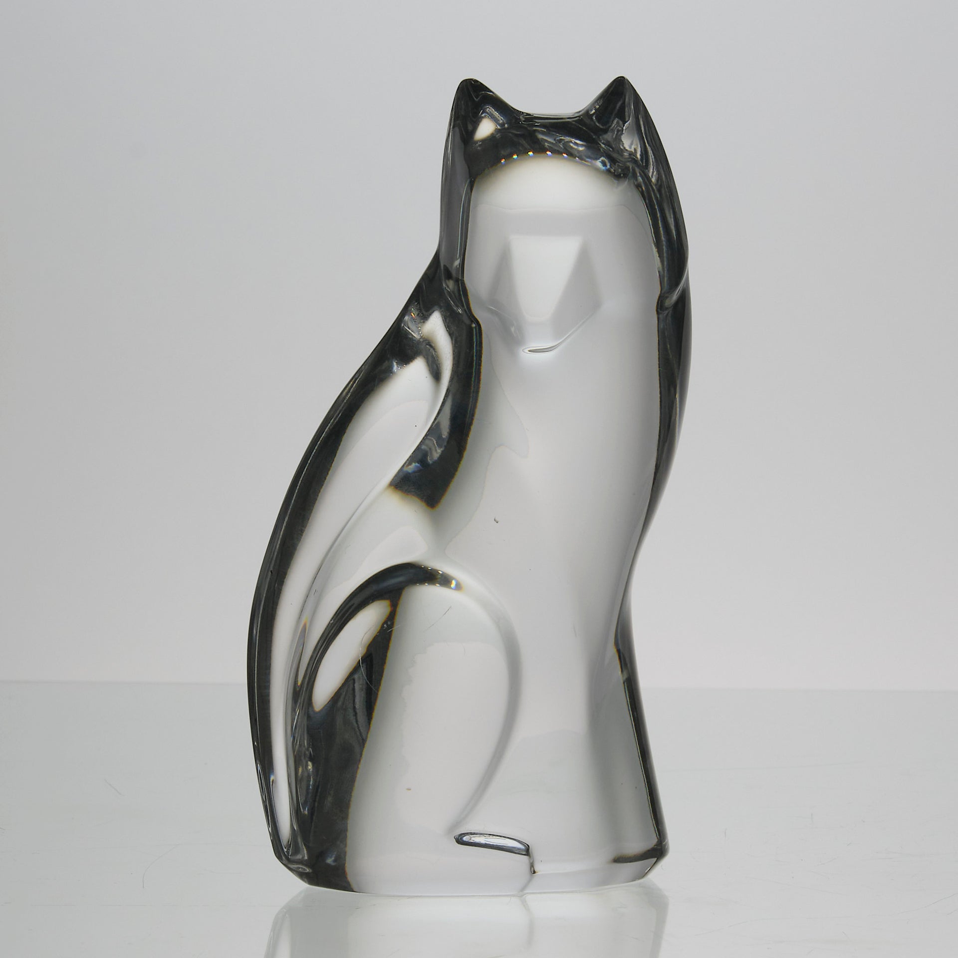 Val St Lambert - Art Deco Seated Cat - Hickmet Fine Arts