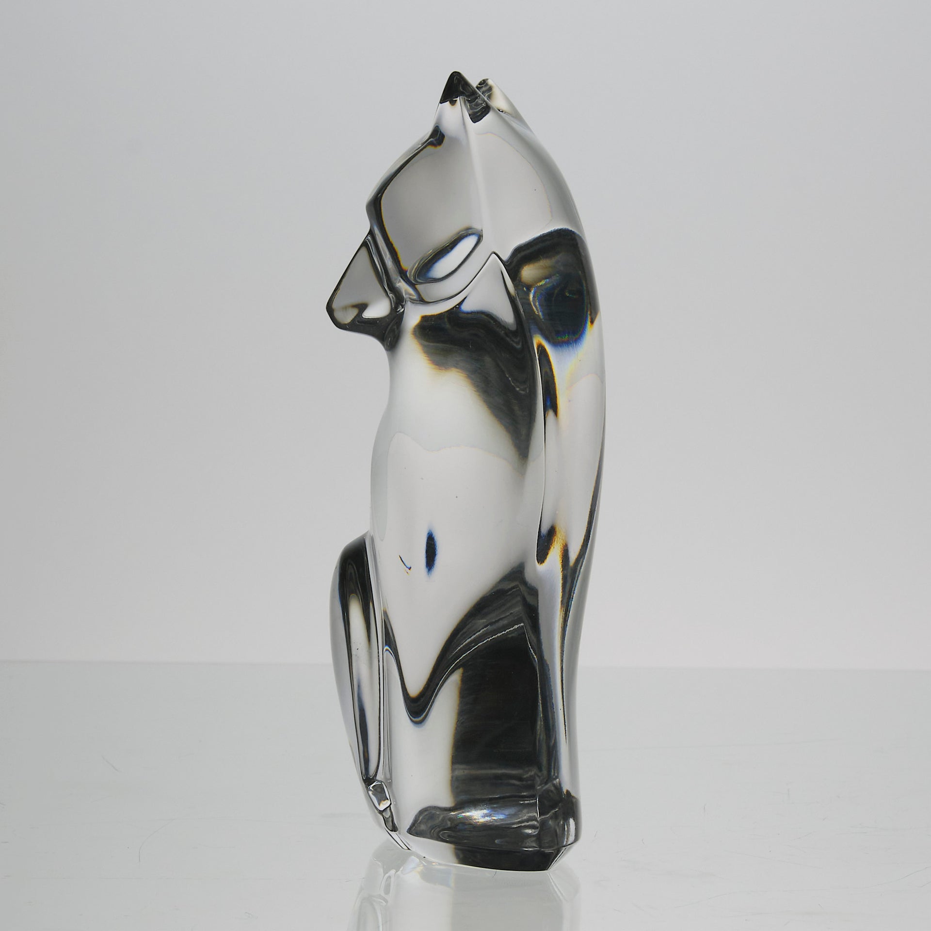 Val St Lambert - Art Deco Seated Cat - Hickmet Fine Arts