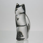 Val St Lambert - Art Deco Seated Cat - Hickmet Fine Arts