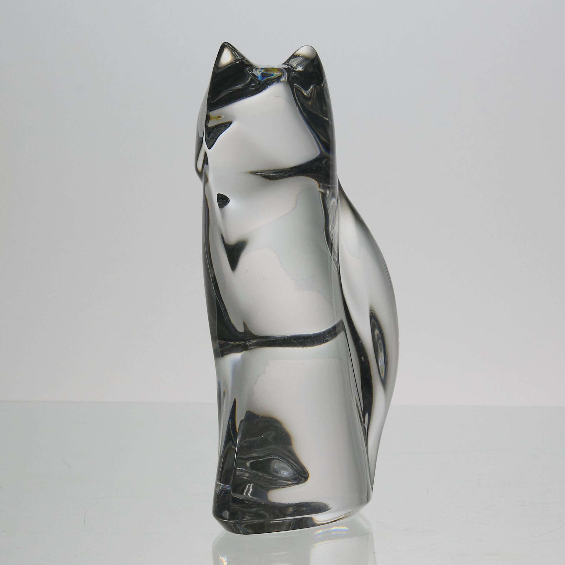 Val St Lambert - Art Deco Seated Cat - Hickmet Fine Arts