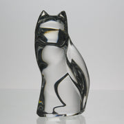 Val St Lambert - Art Deco Seated Cat - Hickmet Fine Arts