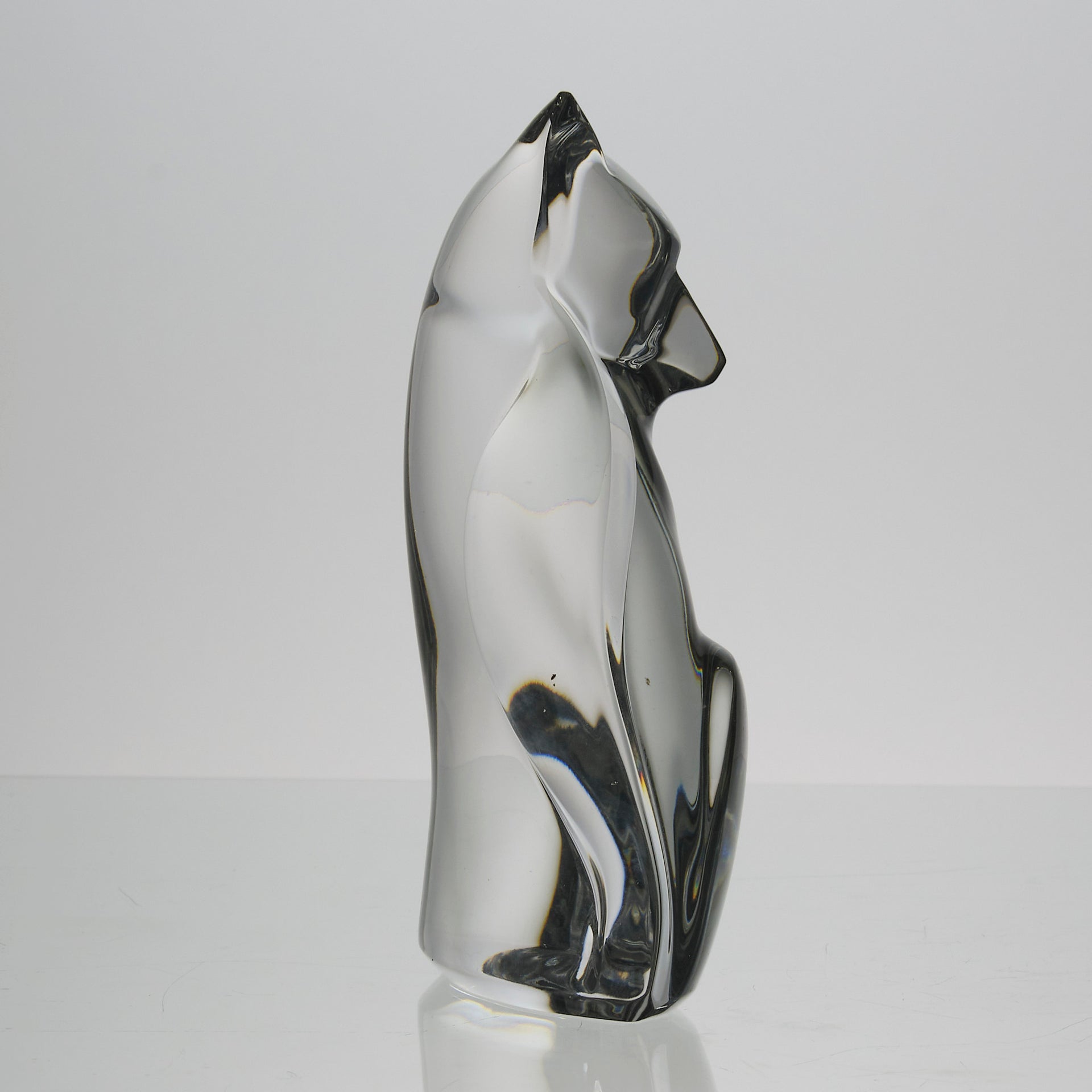 Val St Lambert - Art Deco Seated Cat - Hickmet Fine Arts