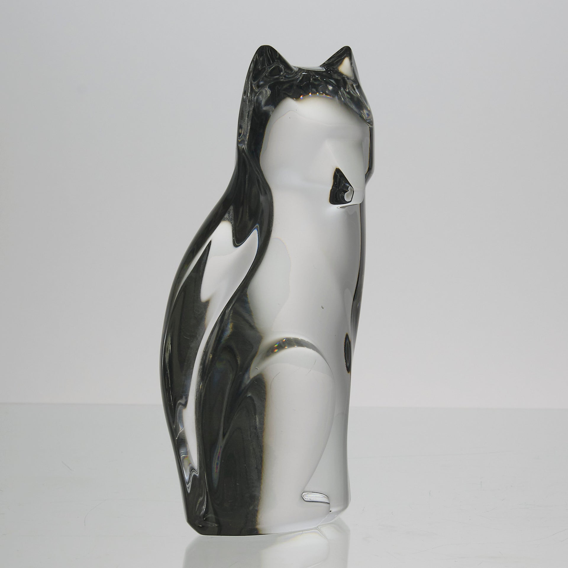 Val St Lambert - Art Deco Seated Cat - Hickmet Fine Arts