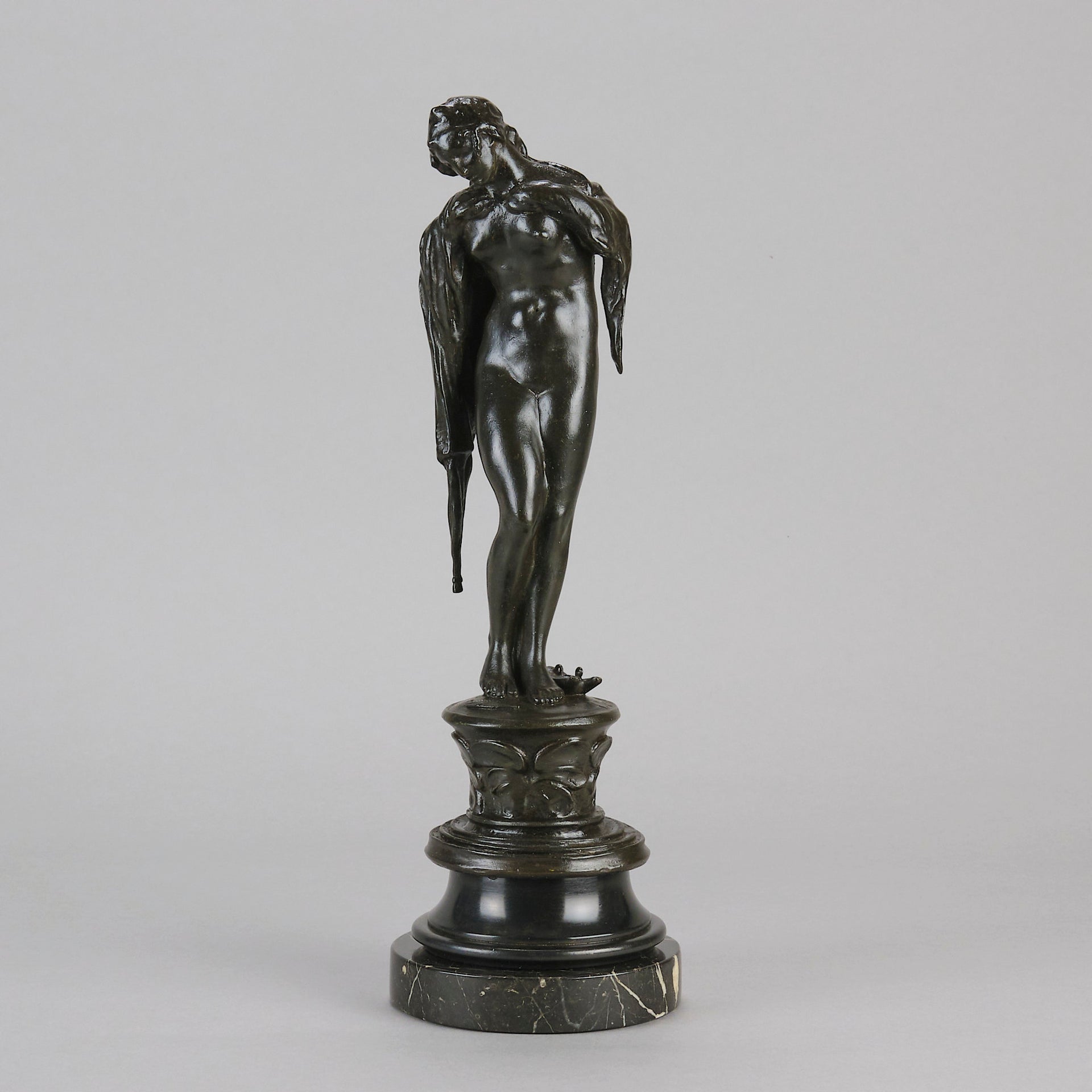 "Girl in Cloak" - Vernon March Bronze - Hickmet Fine Arts 