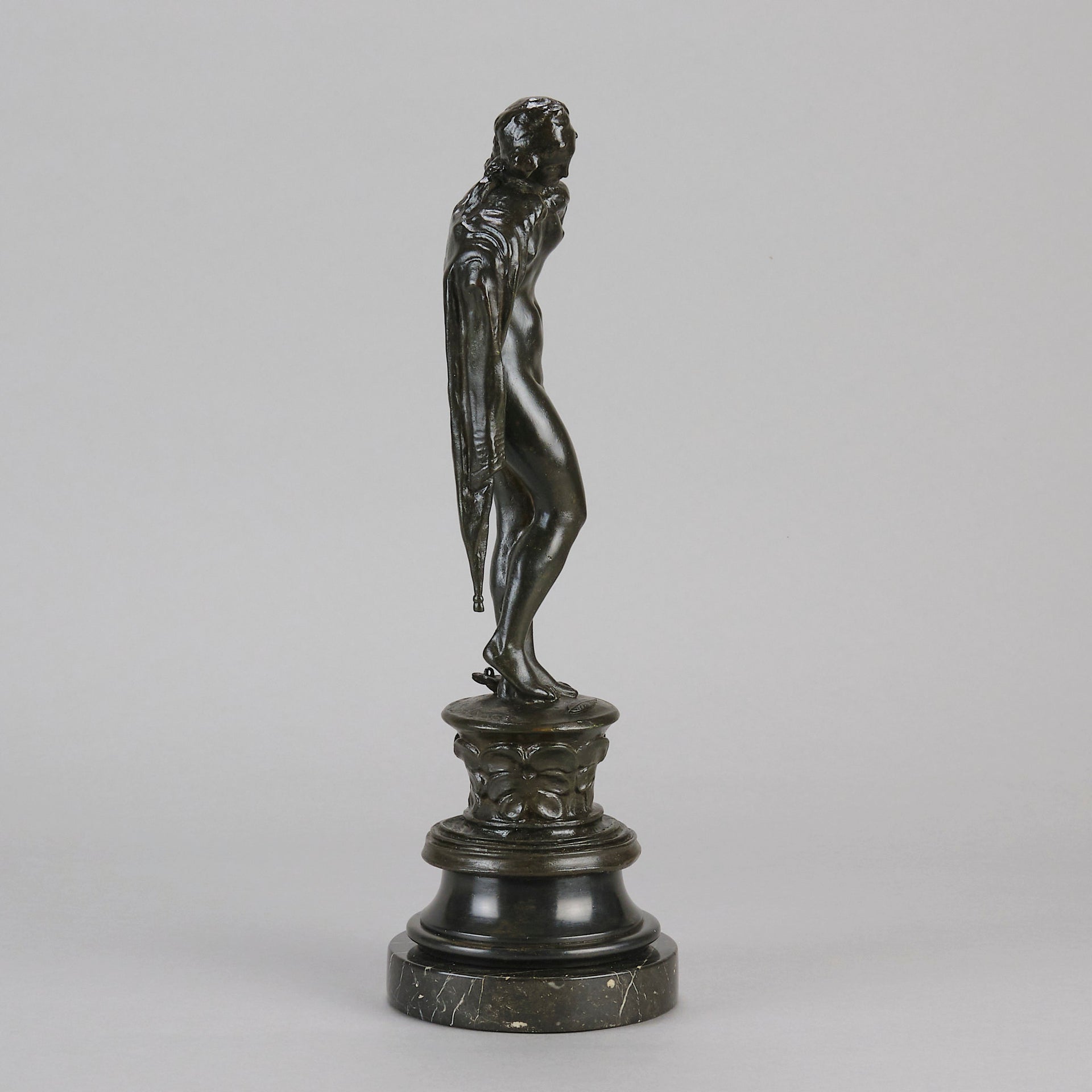"Girl in Cloak" - Vernon March Bronze - Hickmet Fine Arts 