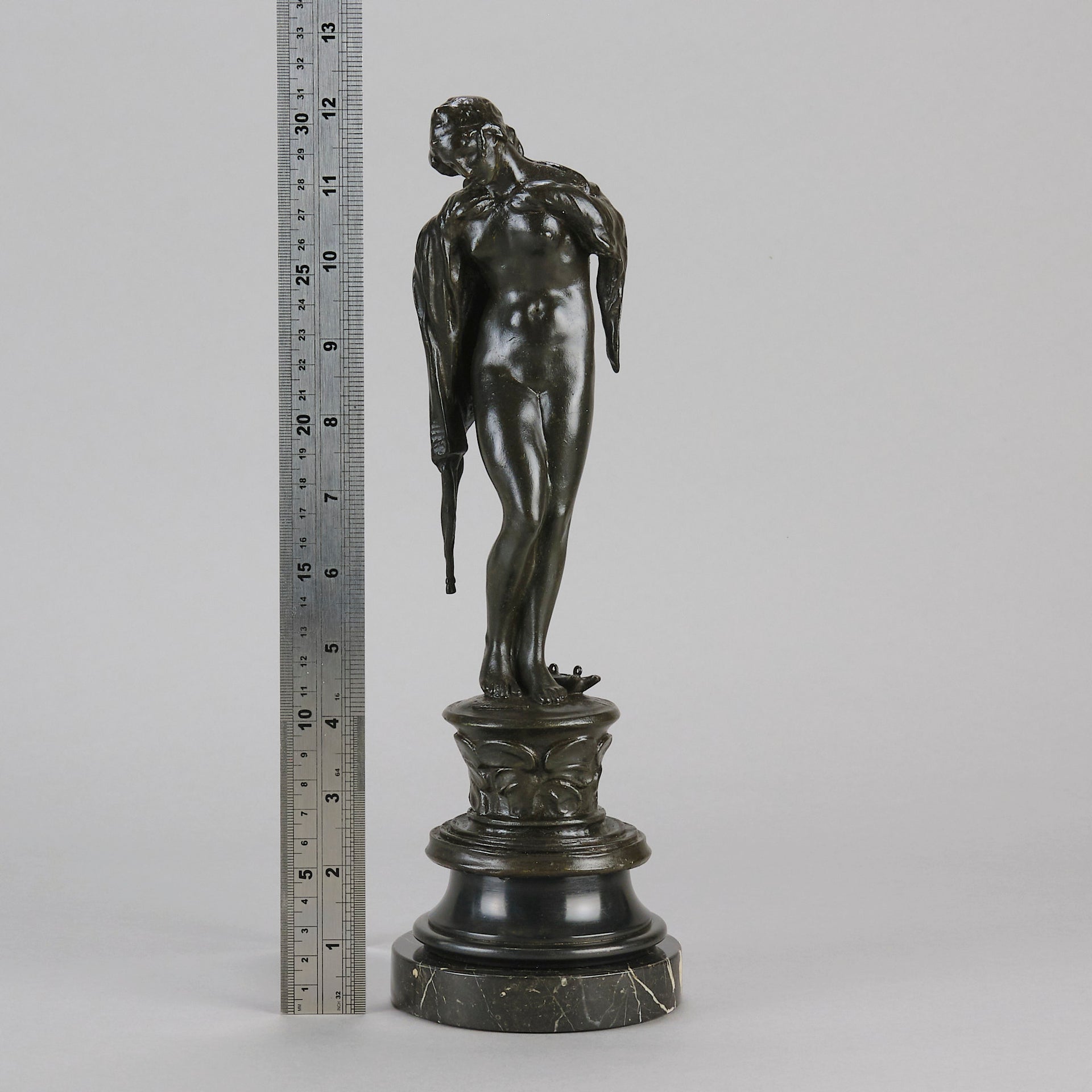 "Girl in Cloak" - Vernon March Bronze - Hickmet Fine Arts 