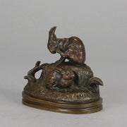 Victor Chemin Bronze - Pair of Rabbits - Hickmet Fine Arts 