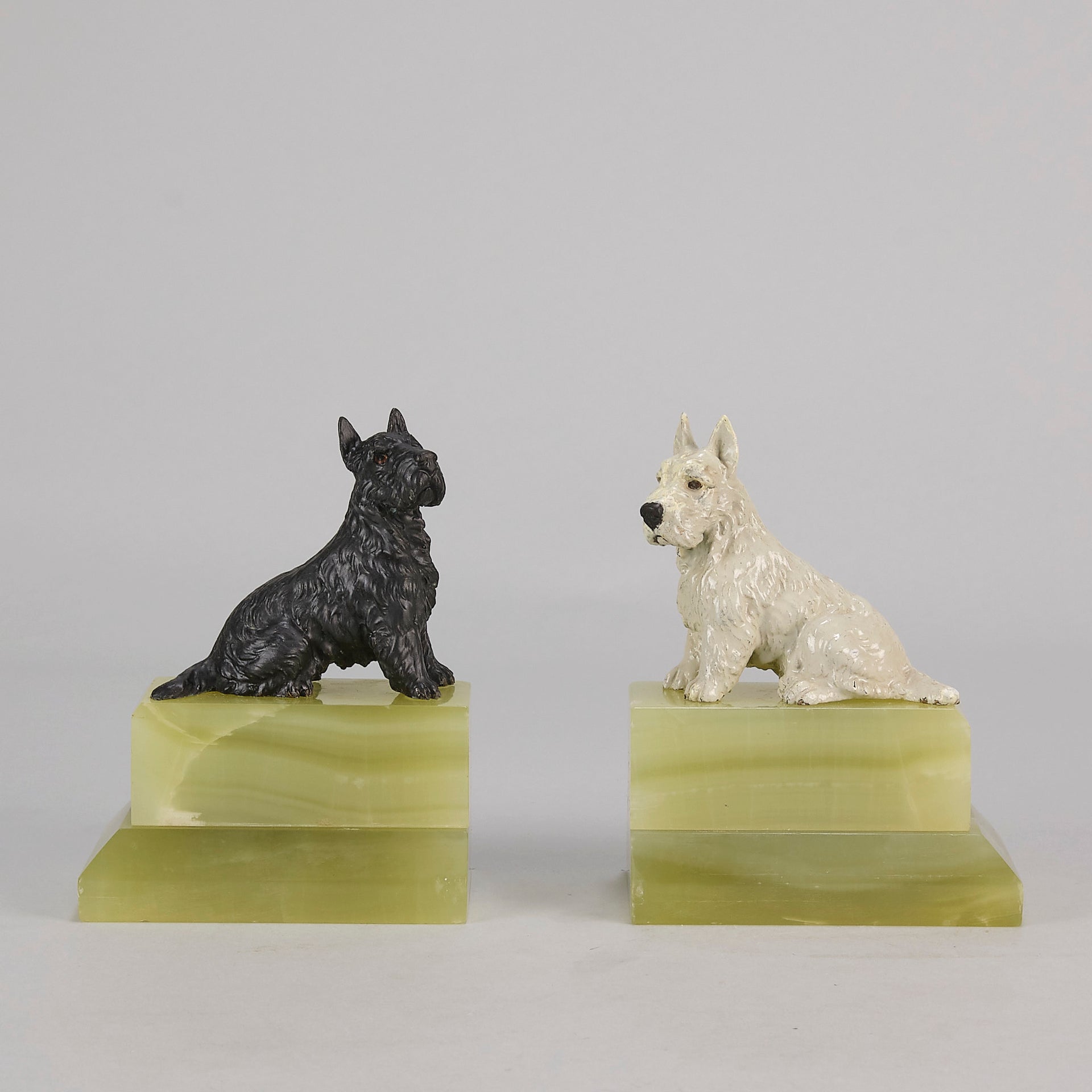 Vienna Bronze Terrier Bookends - Austrian Bronze - Hickmet Fine Arts  