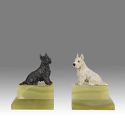 Vienna Bronze Terrier Bookends - Austrian Bronze - Hickmet Fine Arts  