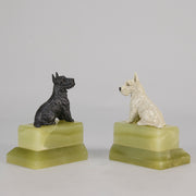 Vienna Bronze Terrier Bookends - Austrian Bronze - Hickmet Fine Arts  
