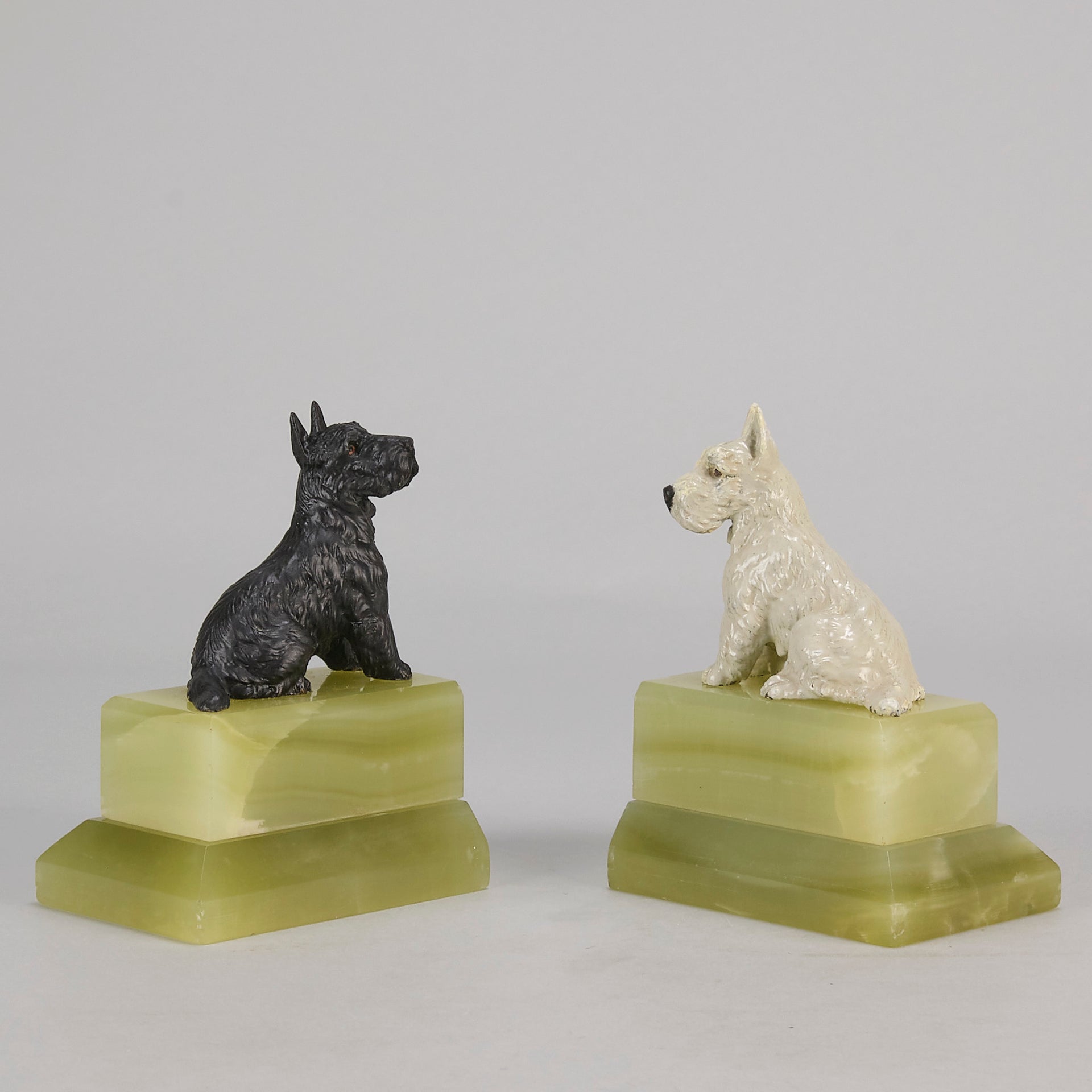 Vienna Bronze Terrier Bookends - Austrian Bronze - Hickmet Fine Arts  