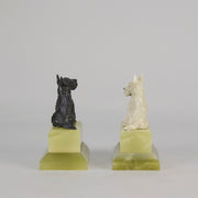 Vienna Bronze Terrier Bookends - Austrian Bronze - Hickmet Fine Arts  